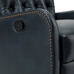 Jordano Mid-century Genuine Leather Recliner with Metal Base by HULALA HOME