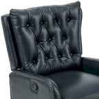 Jordano Mid-century Genuine Leather Recliner with Metal Base by HULALA HOME
