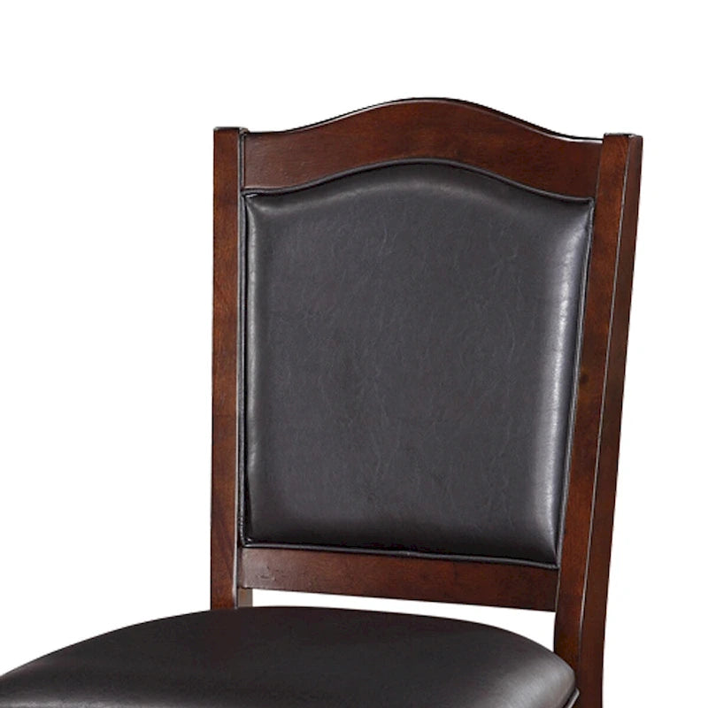 Wooden Armless High Chair, Espresso Brown & Black, Set of 2 - 42 H x 23 W x 20 L Inches
