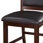 Wooden Armless High Chair, Espresso Brown & Black, Set of 2 - 42 H x 23 W x 20 L Inches