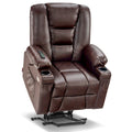 MCombo Small Power Lift Recliner Chair with Massage and Heat for Short Elderly People, Faux Leather 7569