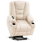 MCombo Small Power Lift Recliner Chair with Massage and Heat for Short Elderly People, Faux Leather 7569