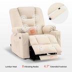 MCombo Small Power Lift Recliner Chair with Massage and Heat for Short Elderly People, Faux Leather 7569