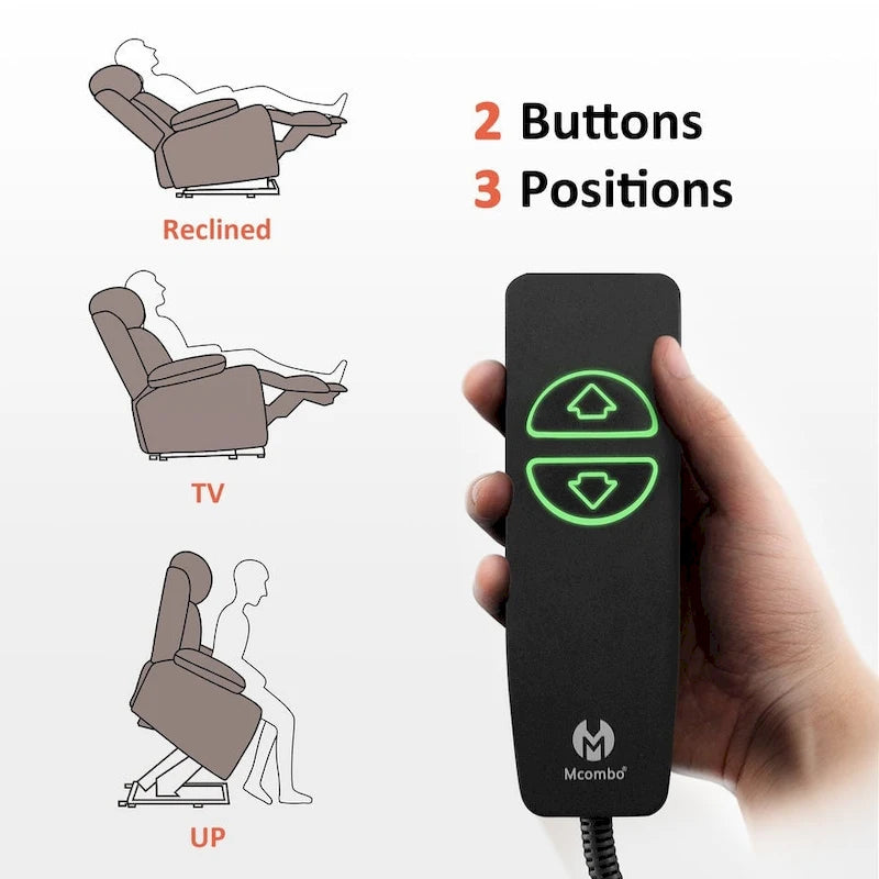 MCombo Small Power Lift Recliner Chair with Massage and Heat for Short Elderly People, Faux Leather 7569