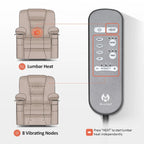 MCombo Small Power Lift Recliner Chair with Massage and Heat for Short Elderly People, Faux Leather 7569