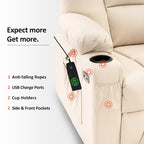 MCombo Small Power Lift Recliner Chair with Massage and Heat for Short Elderly People, Faux Leather 7569