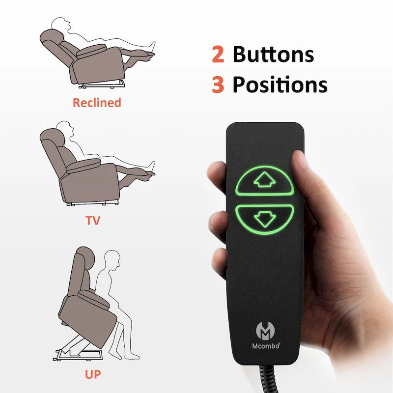 MCombo Small Power Lift Recliner Chair with Massage and Heat for Short Elderly People, Faux Leather 7569