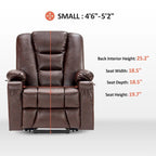 MCombo Small Power Lift Recliner Chair with Massage and Heat for Short Elderly People, Faux Leather 7569