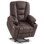 MCombo Small Power Lift Recliner Chair with Massage and Heat for Short Elderly People, Faux Leather 7569