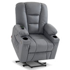 MCombo Small Power Lift Recliner Chair with Massage and Heat for Short Elderly People, Faux Leather 7569