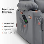 MCombo Small Power Lift Recliner Chair with Massage and Heat for Short Elderly People, Faux Leather 7569