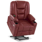 MCombo Small Power Lift Recliner Chair with Massage and Heat for Short Elderly People, Faux Leather 7569
