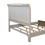 Belmar Washed Taupe & Silver Champagne King Upholstered Bed