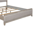 Belmar Washed Taupe & Silver Champagne King Upholstered Bed