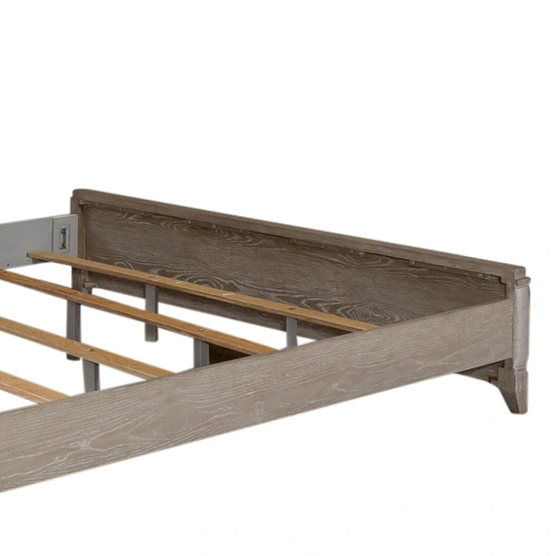 Belmar Washed Taupe & Silver Champagne King Upholstered Bed