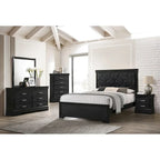 Sigurd Black Velvet Upholstered Tufted Panel Bed
