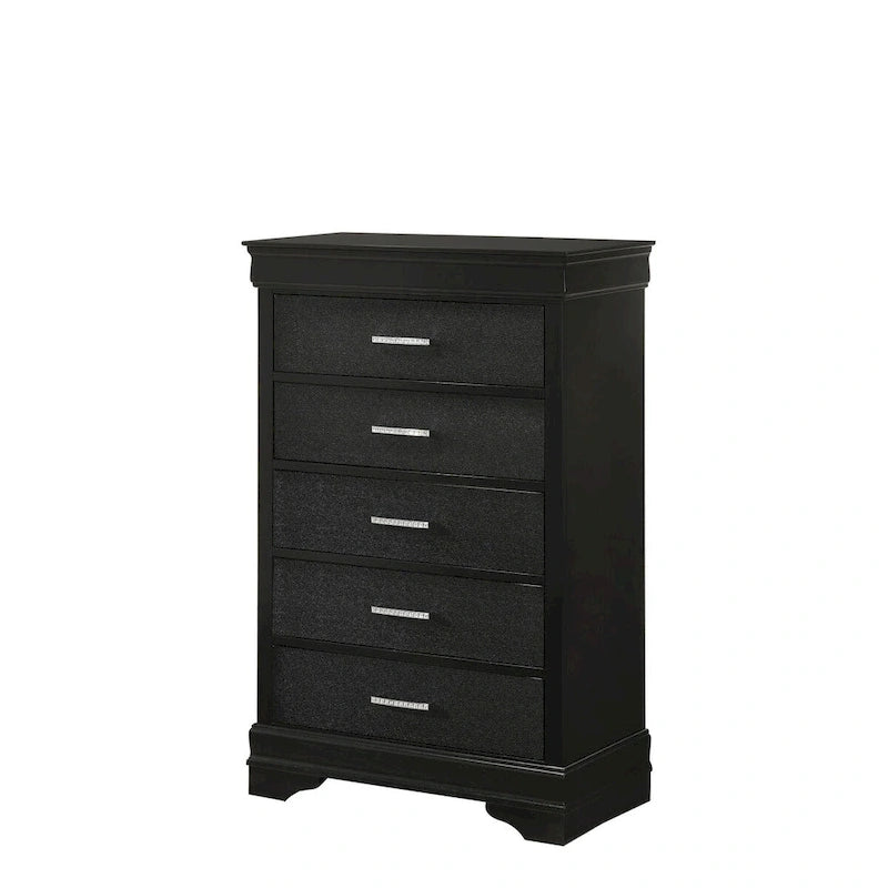 Sigurd Black Velvet Upholstered Tufted Panel Bed