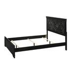 Sigurd Black Velvet Upholstered Tufted Panel Bed