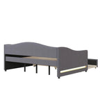 Teddy Fleece Full Size Upholstered Daybed with LED Light and Trundle