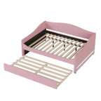 Teddy Fleece Full Size Upholstered Daybed with LED Light and Trundle