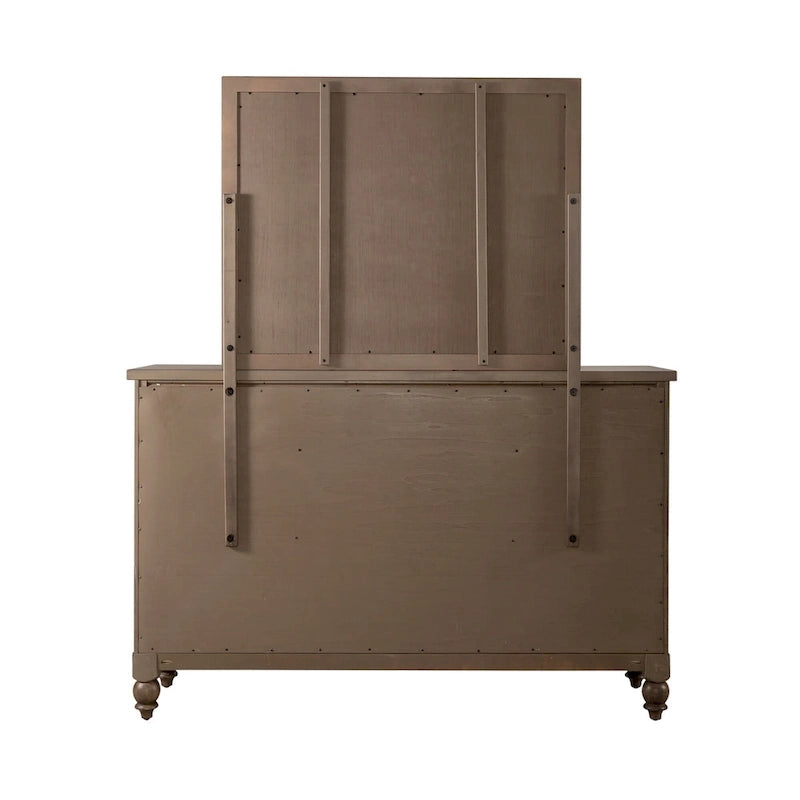 Americana Farmhouse Sleigh Bed, Dresser and Mirror Bedroom Set