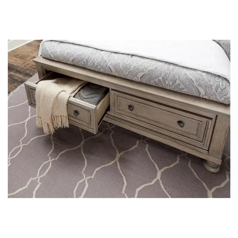 Donald 3 Piece Gray Modern Sleigh Storage Platform Bedroom Set