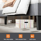 Twin Bed Frame, Upholstered Tufted Linen Platform Bed with Adjustable Height Headboard