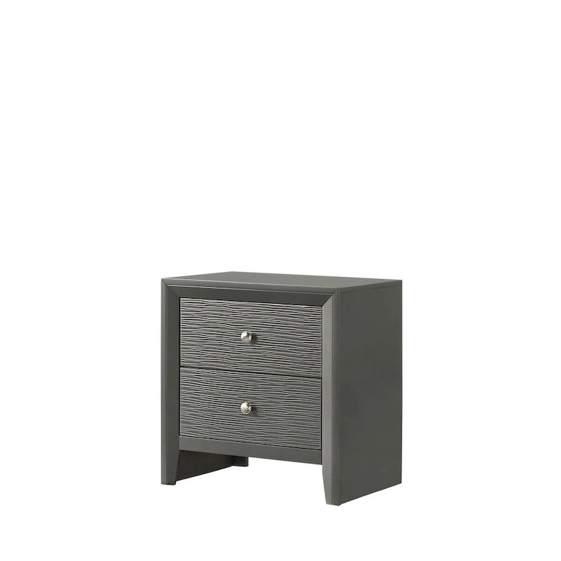 Sim 3 Piece Gunmetal Gray Panel Bedroom Set