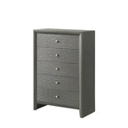 Sim 3 Piece Gunmetal Gray Panel Bedroom Set