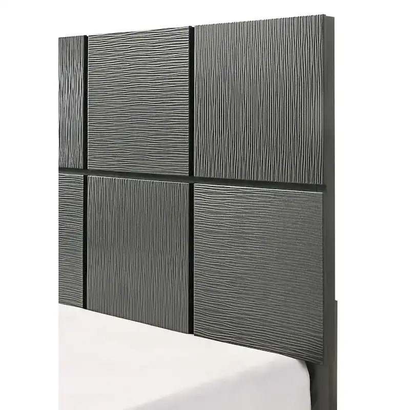 Sim 3 Piece Gunmetal Gray Panel Bedroom Set