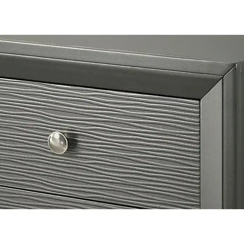 Sim 3 Piece Gunmetal Gray Panel Bedroom Set