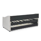 Twin Size Daybed with Trundle Upholstered Tufted Sofa Bed