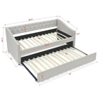 Twin Size Daybed with Trundle Upholstered Tufted Sofa Bed