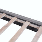 Queen Size Polyester Platform Bed with Two Large Headrests