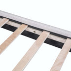 Queen Size Polyester Platform Bed with Two Large Headrests