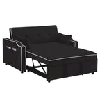 3 in 1 Convertible Sleeper Sofa Bed, Modern Velvet Loveseat Lounge Sofa with Pull-Out Bed