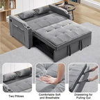 3 in 1 Convertible Sleeper Sofa Bed, Modern Velvet Loveseat Lounge Sofa with Pull-Out Bed