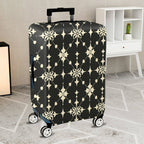 1-Piece Elegant Floral Pattern Black Beige Geometric Art Style  Suitcase Luggage Cover, Stretch Protective Sleeve