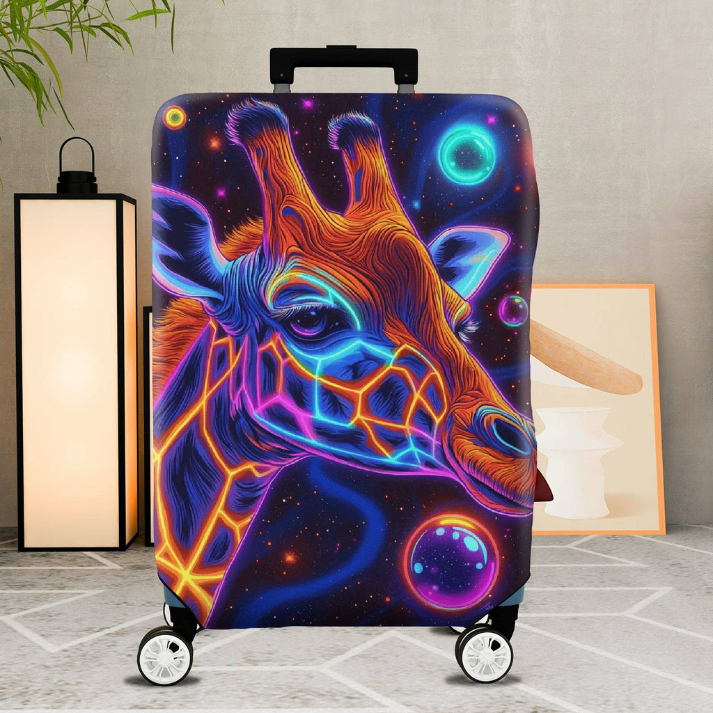 1-Piece Graffiti Giraffe Colorful Cosmic Art Vibrant  Suitcase Luggage Cover, Stretch Protective Sleeve