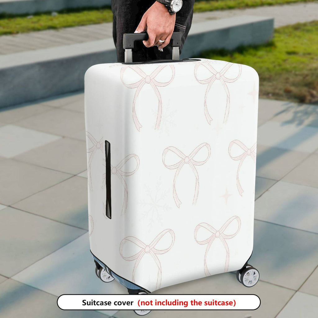 1-Piece Elegant Bow Knot Pattern Neutral Tone Simple Style Chic Look  Suitcase Luggage Cover, Stretch Protective Sleeve