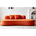 90.2 inch Half Moon Curved Velvet Living Room Sofa