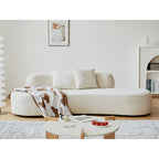 90.2 inch Half Moon Curved Velvet Living Room Sofa