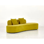 90.2 inch Half Moon Curved Velvet Living Room Sofa