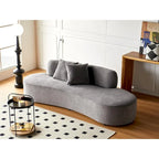 90.2 inch Half Moon Curved Velvet Living Room Sofa