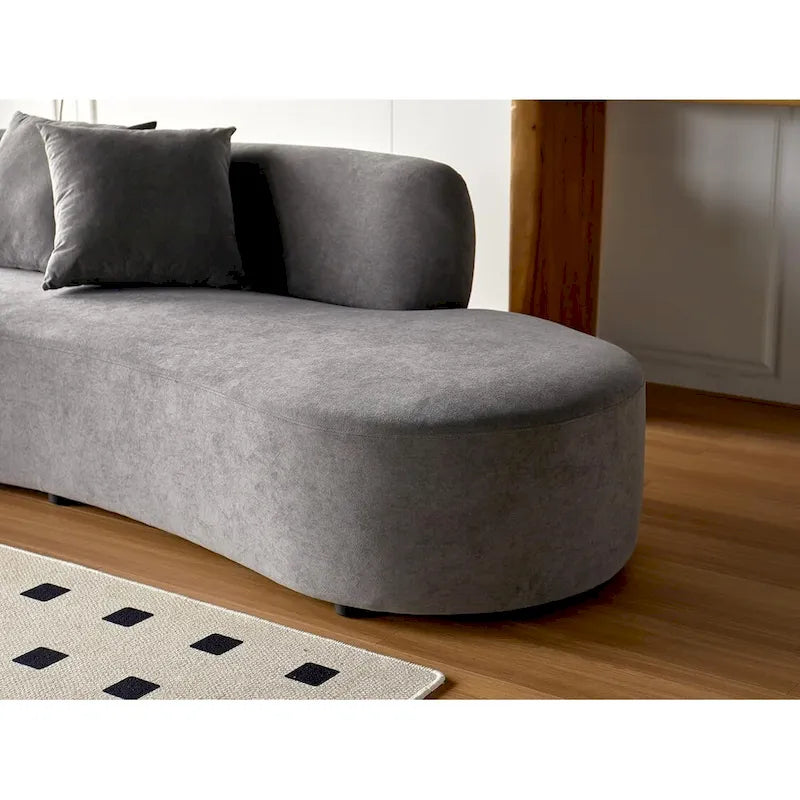 90.2 inch Half Moon Curved Velvet Living Room Sofa