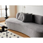 90.2 inch Half Moon Curved Velvet Living Room Sofa