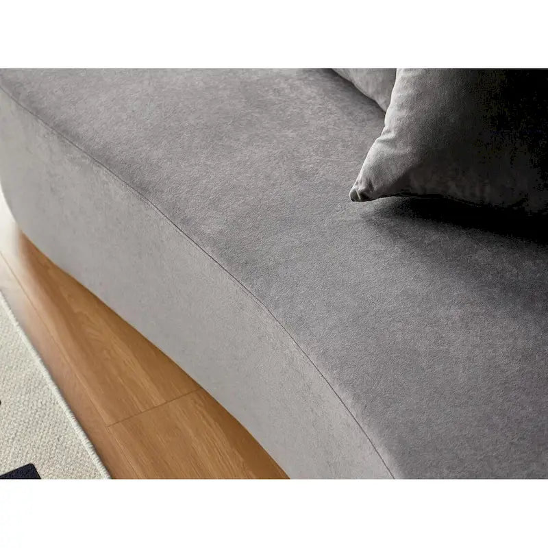 90.2 inch Half Moon Curved Velvet Living Room Sofa