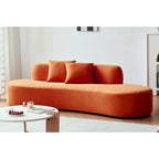 90.2 inch Half Moon Curved Velvet Living Room Sofa