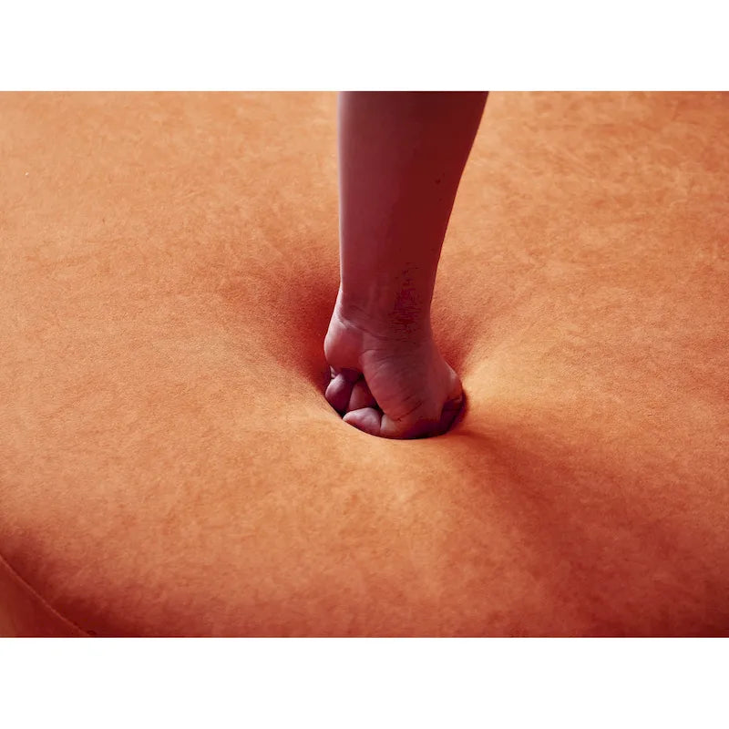 90.2 inch Half Moon Curved Velvet Living Room Sofa