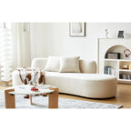 90.2 inch Half Moon Curved Velvet Living Room Sofa